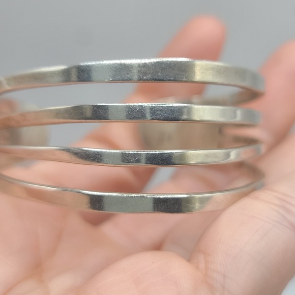Vintage‎ Taxco Bracelet Sterling Silver Mexican Cuff  Size 6.5 - Picture 4 of 13